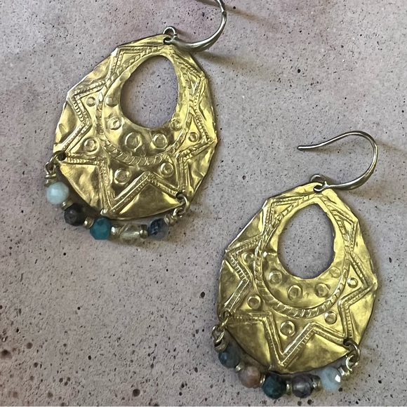 Handmade mixed gemstone teardrop earrings - Picture 5 of 7